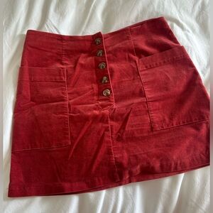 Forever 21 Burt Orange Button-Front Mini Skirt